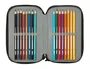 Safta Plumier Escolar Minecraft Triple Cremallera 37 Piezas con Pantalla, Dimensiones 195x125x55 mm