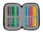 Safta Plumier Escolar Minecraft Triple Cremallera 37 Piezas con Pantalla, Dimensiones 195x125x55 mm