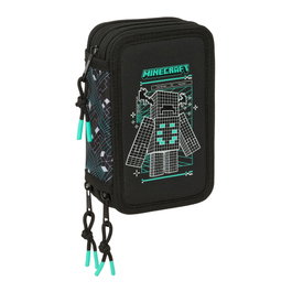 Safta Plumier Minecraft Screen Triple Cremallera 37 Piezas