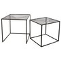 Home Deco Factory Mesas Auxiliares Riga Juego 2 Unidades Metal Diseño Industrial 40x40x40cm y 35x35x35cm