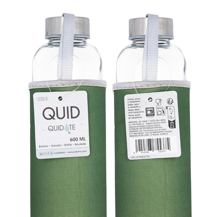 Quid Botella de Vidrio Transporte con Funda Neop Quidate 0,6 L (12 Unidades)