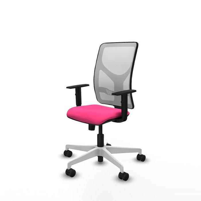 PIQUERAS Y CRESPO Silla de oficina Motilla Rosa y Blanco con Mecanismo Sincro
