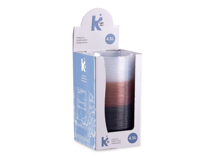 Arte Regal Multiuso Plástico Transparente 4,5L Surtidos 28x28x11cm (Set de 50)