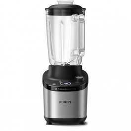 Philips Batidora de Vaso Hr3760/00, 1500W, 2L, Jarra de Cristal, 12 Velocidades, ProBlend Ultra, App NutriU, Incluye Función Picahielos