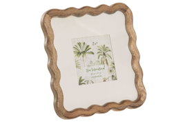 DKD Home Decor Marco de Fotos 10x10 Mango y Cristal con Paspartu