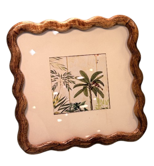 DKD Home Decor Marco de Fotos 10x10 Mango y Cristal con Paspartu
