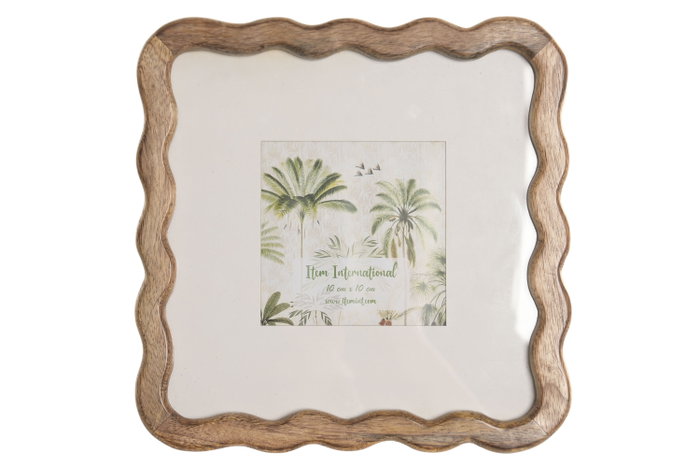 DKD Home Decor Marco de Fotos 10x10 Mango y Cristal con Paspartu