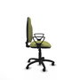 Silla de oficina Algarra con mecanismo Contacto permanente básico tapizada con Tela color Verde oliva. Equipada con Base poliamida negra, Brazos fijos y Ruedas autofrenantes