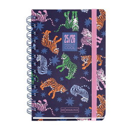 Agenda Escolar (2025-26) Miquelrius Academy Wire-O Tapa Extra Con Goma Activa 125,5X178 D/P Tigres