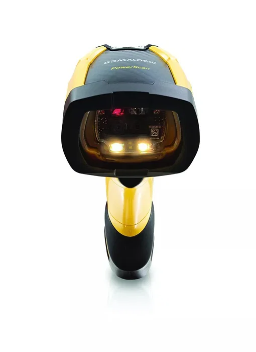 Datalogic PM9600-SR433RBK10 Lector de Códigos de Barras Portátil Láser 1D/2D, USB/Inalámbrico 433 MHz, Negro/Amarillo, Resistente IP65, Kit Completo