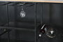 DKD Home Decor Mueble Bar Turquesa Blanco Hierro Mango Cristal 52 x 90 x 157 cm
