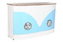 DKD Home Decor Mueble Bar Turquesa Blanco Hierro Mango Cristal 52 x 90 x 157 cm