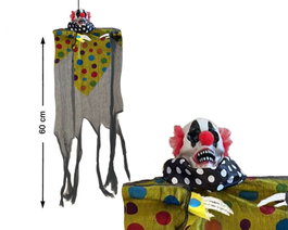 Atosa Payaso Asustador Muñeco Decoración Halloween 60 cm Vestido Puntos Multicolor
