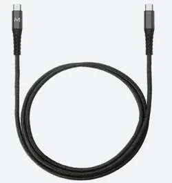 Mobilis 001342 Cable USB 1 m USB-C a USB-C (Macho/Macho) para Carga y Datos - Color Negro