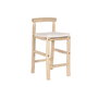 DKD Home Decor Taburete Teca y Poliéster Natural