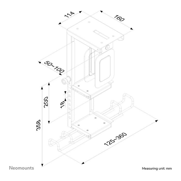 Newstar Neomounts CPU-D075BLACK/LK Soporte para CPU Negro Newstar Neomounts CPU-D075BLACK/LK Soporte para CPU Negro