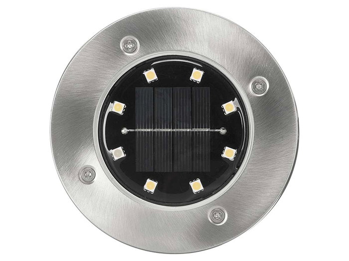 IBERGARDEN Set de 2 Luces Solares Luz Cálida Negro + Plata IBERGARDEN Set de 2 Luces Solares Luz Cálida Negro + Plata
