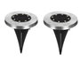IBERGARDEN Set de 2 Luces Solares Luz Cálida Negro + Plata