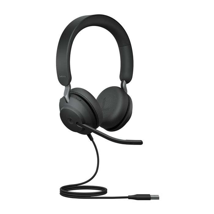 Jabra Evolve2 40 SE Auriculares con micrófono para oficina, USB-A, Estéreo MS, Certificado para Microsoft Teams, Negro