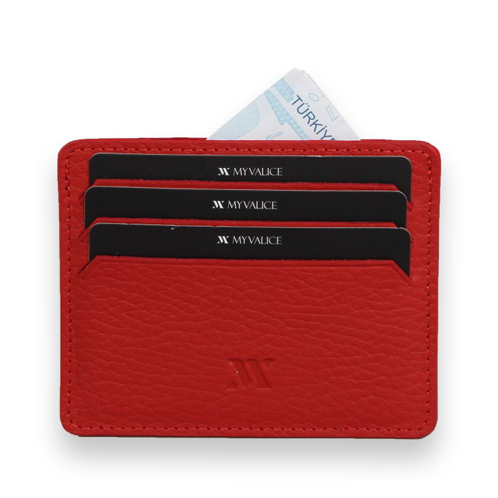 Zoozie Bags Cartera 4359 de Piel Auténtica para Mujer, con 6 Tarjetas y Billetero, Color Rojo