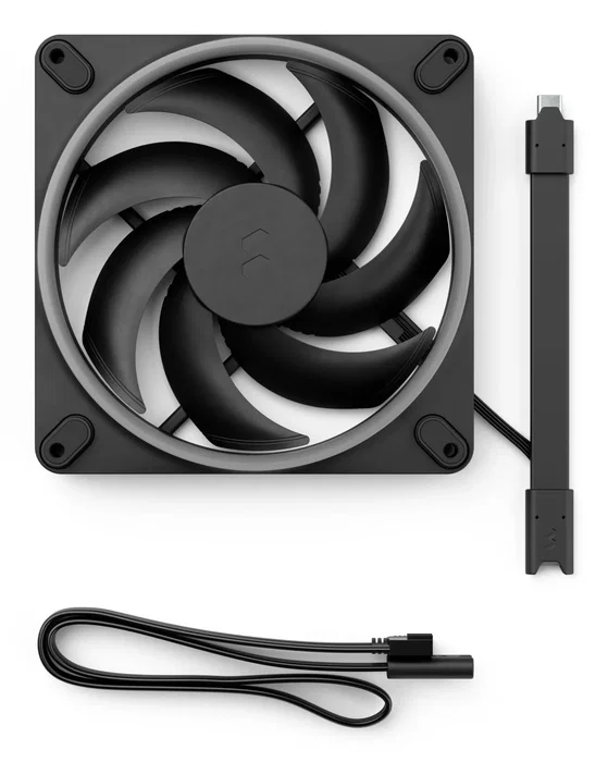 Fractal Design Momentum 14 RGB Ventilador FD-F-MR1/1401 de 14 cm, Negro, 7 Aspas, LED RGB, PWM, FDB, 1800 RPM, 126.6 m³/h