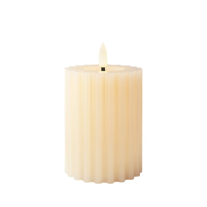 Lumineo Vela de Cera LED Efecto Llama Beige con Relieve Lumineo Vela de Cera LED Efecto Llama Beige con Relieve