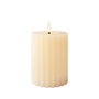 Lumineo Vela de Cera LED Efecto Llama Beige con Relieve