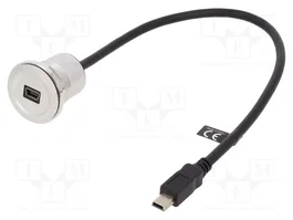 DeLOCK 88186 Cable USB 2.0 Mini-B con conector hembra y conector macho de 0,3 m