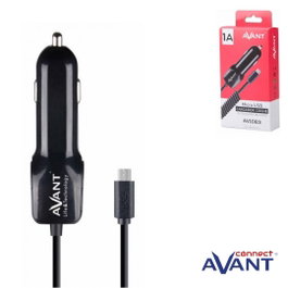 Avant Connect Cargador de Coche 1A Blanco con Cable Micro USB Espiral
