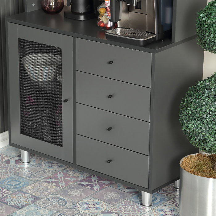 Hanah Home Armario Multiusos 96 Anthracite Color Gris Oscuro