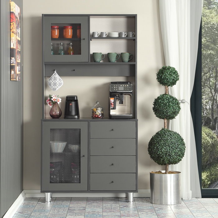 Hanah Home Armario Multiusos 96 Anthracite Color Gris Oscuro