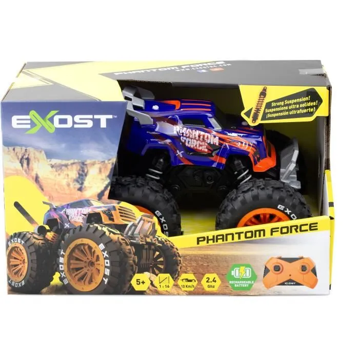 Exost Coche Teledirigido Phantom Force 1:16 EXO4891813202899 10 km/h 28.5 cm Morado y Naranja para Niños a Partir de 5 Años Exost Coche Teledirigido Phantom Force 1:16 EXO4891813202899 10 km/h 28.5 cm Morado y Naranja para Niños a Partir de 5 Años