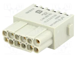 HARTING Han DD Quick-Lock module, hembra, 12 PIN, dorado