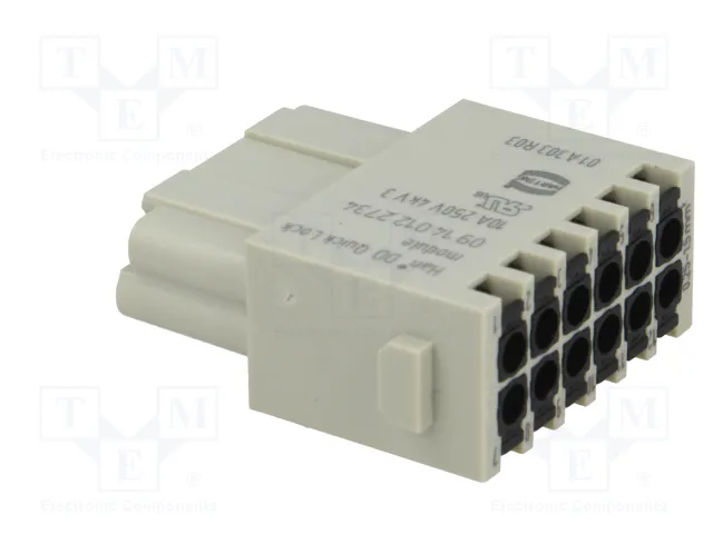 HARTING Han DD Quick-Lock module, hembra, 12 PIN, dorado
