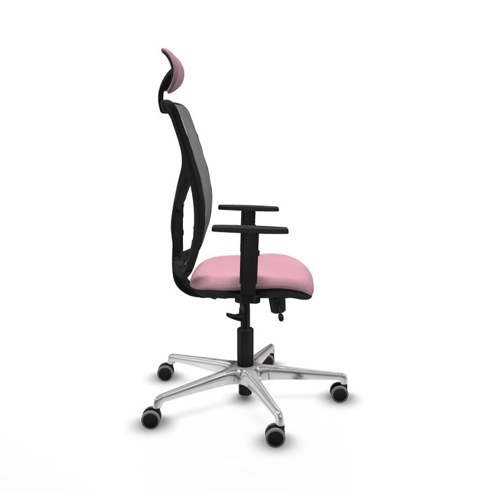 PIQUERAS Y CRESPO Silla de oficina Motilla Rosa y Gris con mecanismo Sincro/Traslack