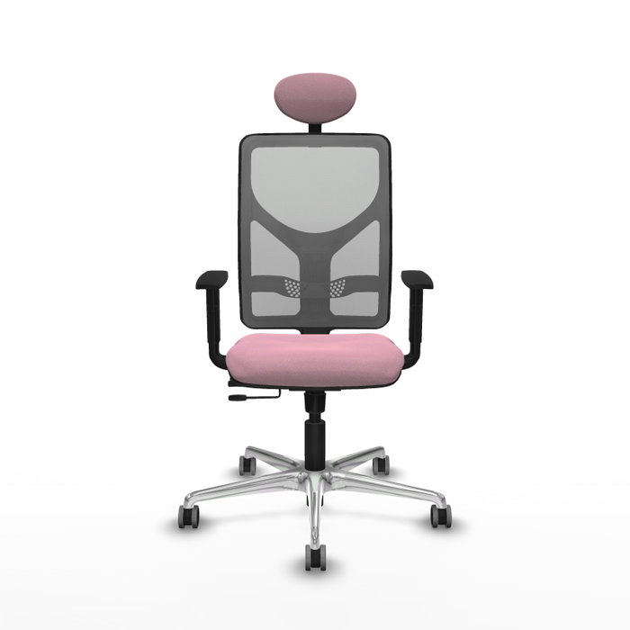 PIQUERAS Y CRESPO Silla de oficina Motilla Rosa y Gris con mecanismo Sincro/Traslack