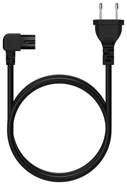 Aisens Cable de Alimentación Forma 8 CEE7/16 a C7 Acodado Negro 1.8m