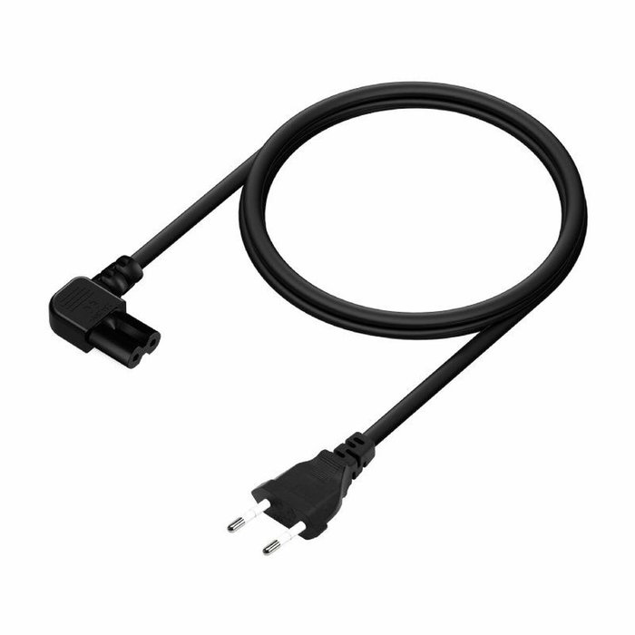 Aisens Cable de Alimentación Forma 8 CEE7/16 a C7 Acodado Negro 1.8m
