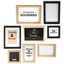 Home Deco Factory Essentiel Juego de 8 Marcos de Fotos para Pared Negro Madera 15x20 cm 13x18 cm 10x15 cm 10x10 cm