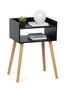 Inde Mesita de Noche Auxiliar de Madera en Negro, Mueble, 32.5 x 9.3 x 43.7 cm (2 Unidades)
