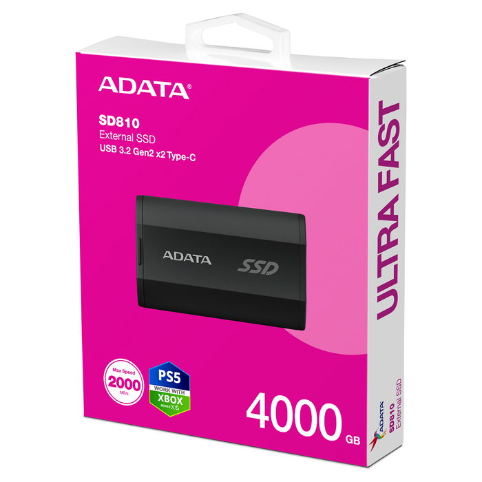 ADATA SD810 SSD Externo 4TB USB-C 3.2 Gen 2x2 2000MB/s Negro