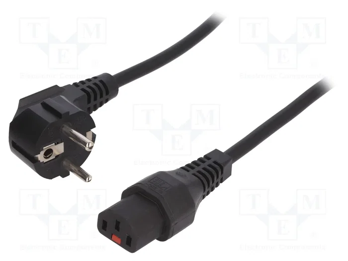 IEC LOCK Cable de alimentación H05VV-F con bloqueo, 1,5m, CEE 7/7 a IEC C13 IEC LOCK Cable de alimentación H05VV-F con bloqueo, 1,5m, CEE 7/7 a IEC C13