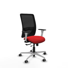 PIQUERAS Y CRESPO Silla de oficina Zulema con mecanismo Sincro/Traslack, Rojo y Negro