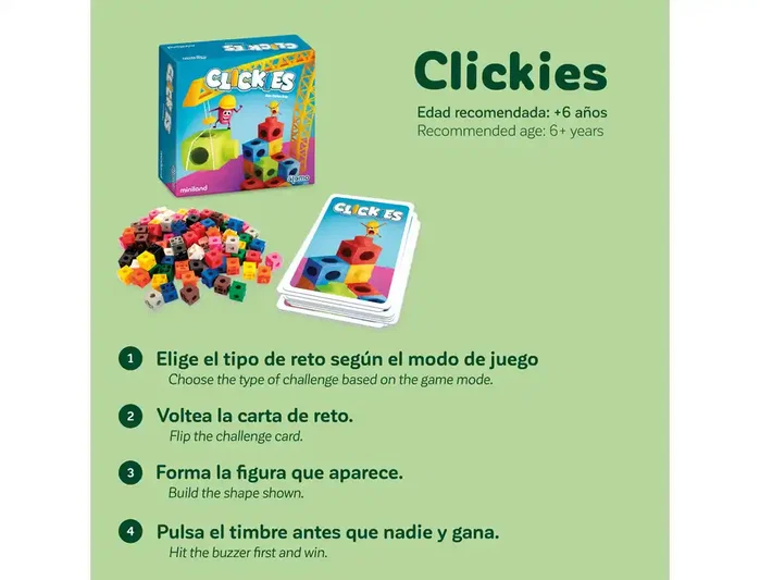 Miniland Clickies Juego Didáctico de Construcción Miniland Clickies Juego Didáctico de Construcción
