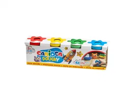 Carioca Pasta para Modelar Doughy - 4 Unidades x 110 g - Colores Surtidos - No Mancha - Secado al Aire - Sin Cocción