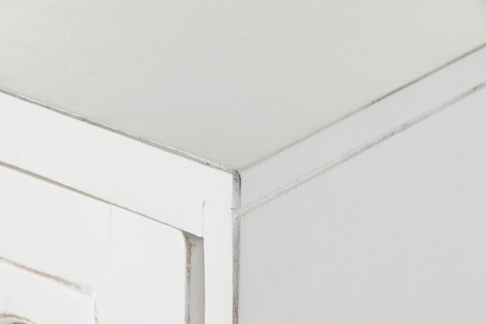DKD Home Decor Buffet de Mango y Espejo Blanco 175x40,5x83,5