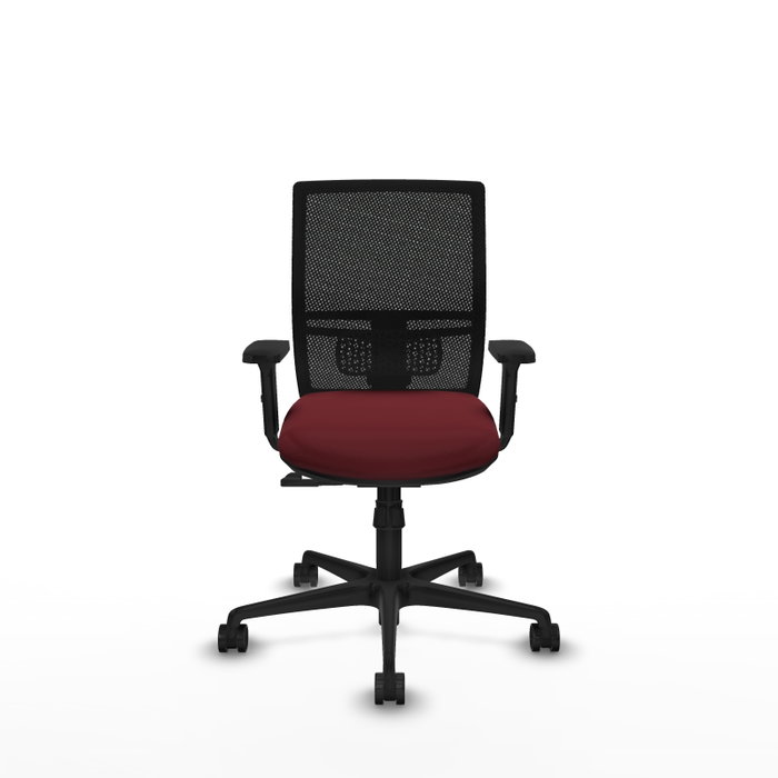 PIQUERAS Y CRESPO Silla de oficina Yunquera con mecanismo Sincro, Granate y Negro PIQUERAS Y CRESPO Silla de oficina Yunquera con mecanismo Sincro, Granate y Negro