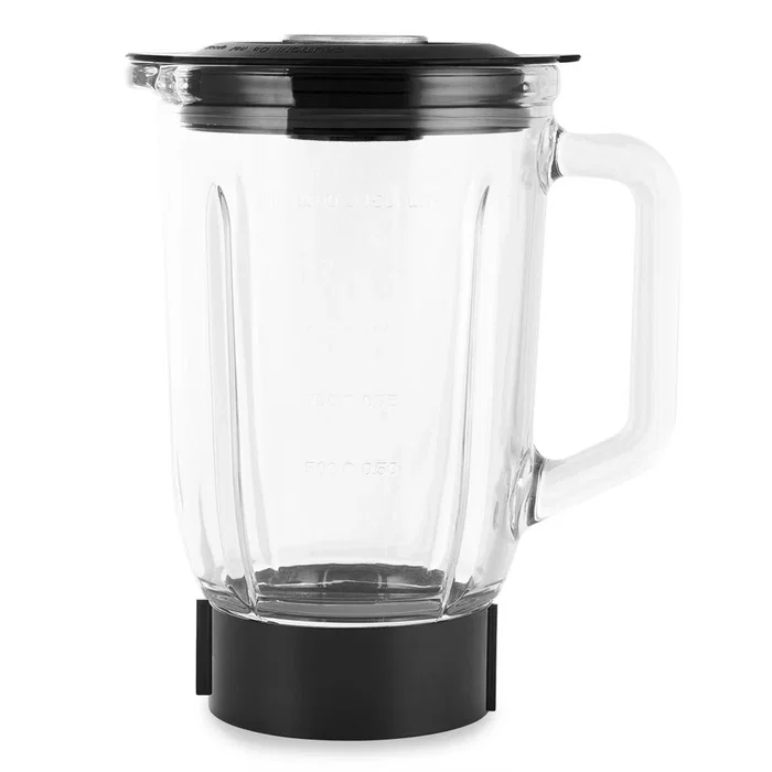 Orbegozo BV 6575 Batidora de Vaso 600W, 5 Velocidades, Función Picahielos, Vaso de Cristal 1.5L, Cuchillas de Titanio, Negro