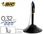 Bic 527507 Bolígrafo de Tinta de Aceite Retráctil 4 Colores Azul, Incluye Base + Cadena