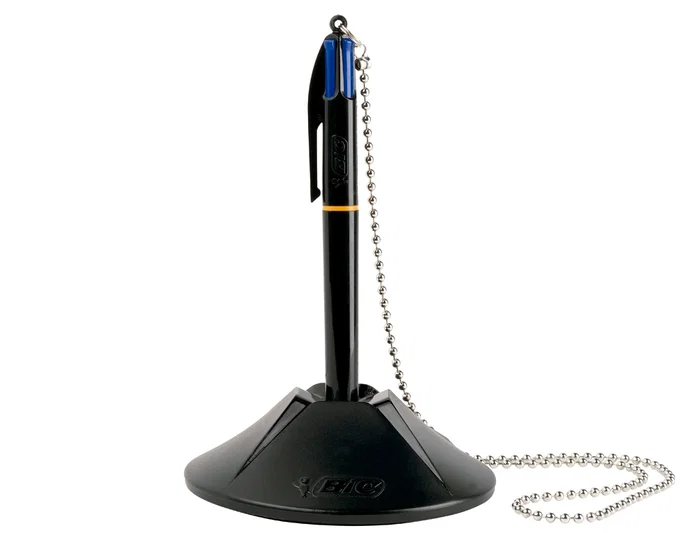 Bic 527507 Bolígrafo de Tinta de Aceite Retráctil 4 Colores Azul, Incluye Base + Cadena Bic 527507 Bolígrafo de Tinta de Aceite Retráctil 4 Colores Azul, Incluye Base + Cadena